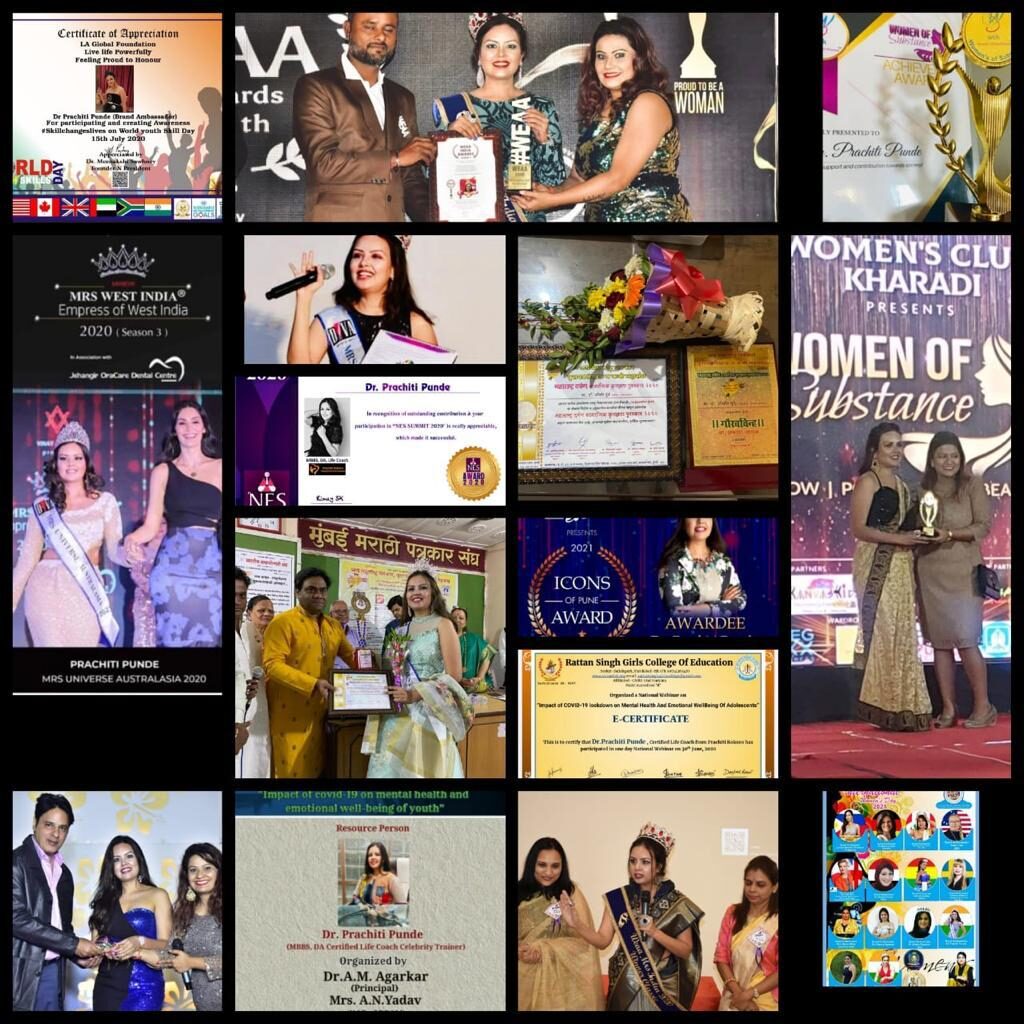 Brand Super Model Dr.Prachiti Punde receiving awards